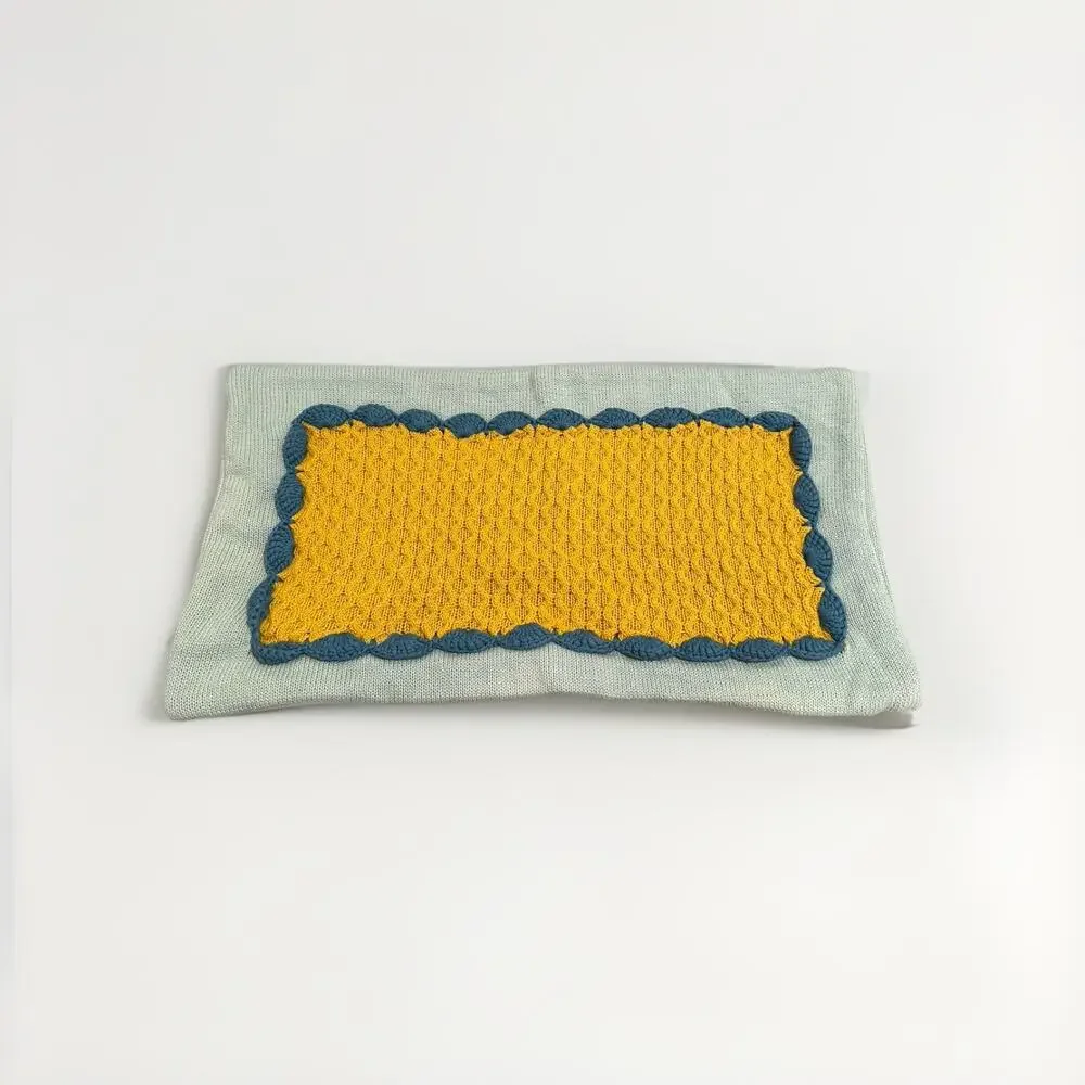 West Elm Kids Misha & Puff Ruffle Frame Knit Baby 12x21 Pillow Cover